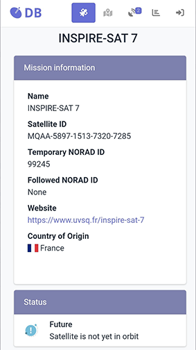 INSPIRE-SAT 7 SatNOGS database