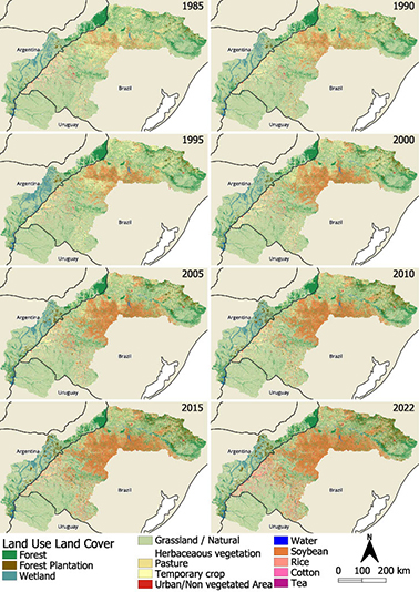 Données Mapbiomas et fond de carte OpenStreetMap, 2024